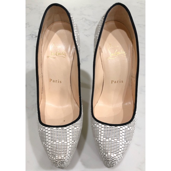 Christian Louboutin Raffia Daffodile Heels SZ 36 - Picture 2 of 16